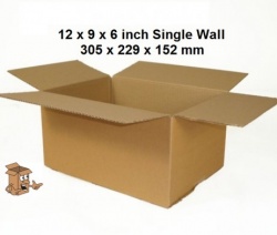 A4 Cardboard boxes 12x9x6 inch Single wall box