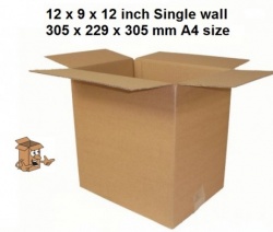 A4 Cardboard boxes 12x9x12 inch single walled