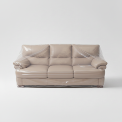 thumbnail image 2 of Heavy Duty Polythene Sofa Cover - 300x137cm Clear Protective Bag For Moving/Storage 2 of 6