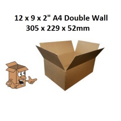Cardboard Boxes 12x9x2 inch A4 Double wall