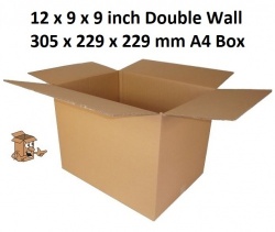 A4 Cardboard Boxes 12x9x9'' Double Wall