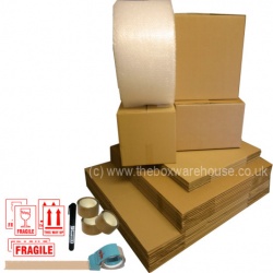 Medium house moving boxes & packaging kit